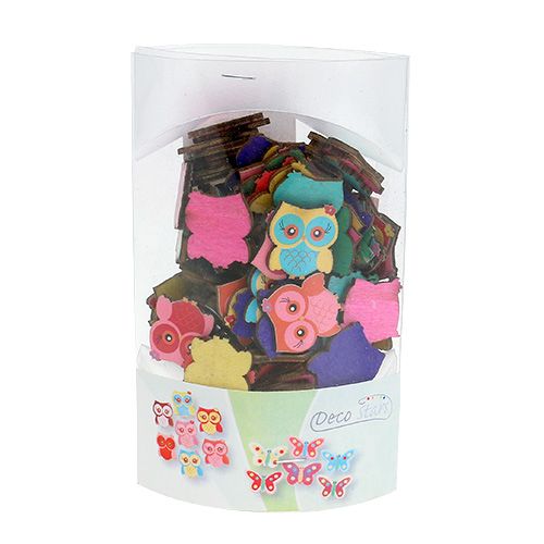 Floristik24 Scatter uilen 2cm veelkleurig 100st