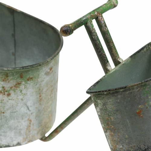 Floristik24 Bloempot fiets zinkgrijs, groen 40×14×21cm