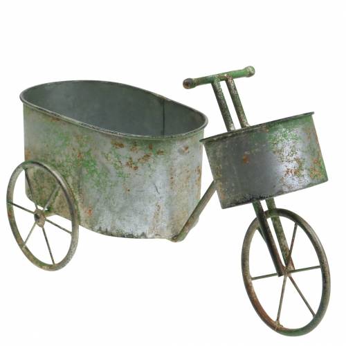 Floristik24 Bloempot fiets zinkgrijs, groen 40×14×21cm