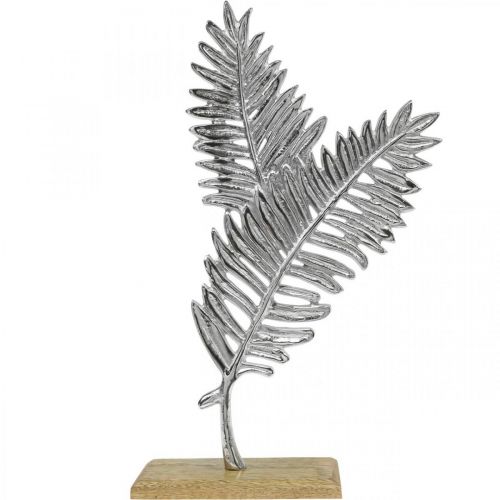 Tafeldecoratie metaal decoratie varen zilver hout H54cm B37cm