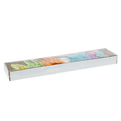 Floristik24 Veer vlinder 6cm geassorteerde kleuren 24st