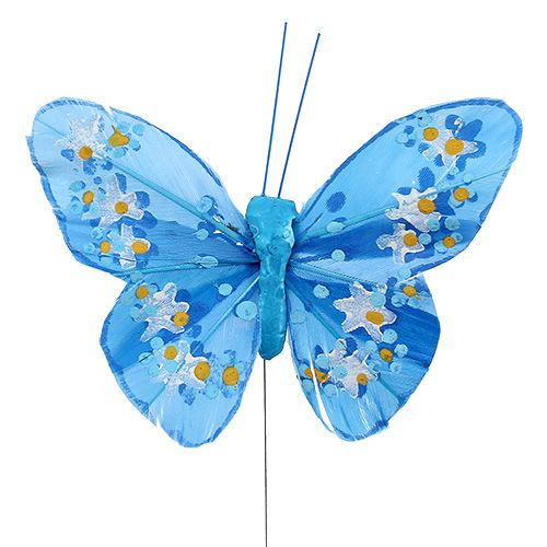 Artikel Veer-vlinder 8,5cm gekleurd assorti. 12st