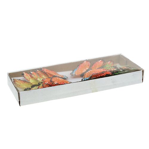 Floristik24 Veer vlinder 9cm assorti 12st
