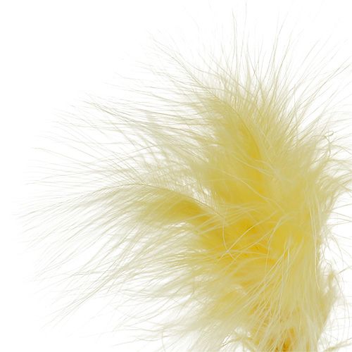 Floristik24 Veer op stok L 30cm Geel 12st