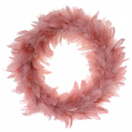 Floristik24 Deco verenkrans groot oud roze Paasdecoratie Ø24cm echte veer