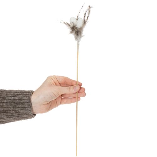 Artikel Decoratieve stokjes met veren, gemaakt van natuurlijke veren, paasdecoratie voor elegante arrangementen, 37 cm, 12 stuks