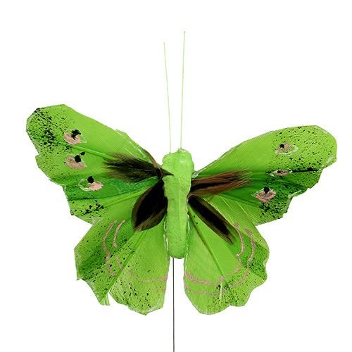Artikel Veer vlinder 8,5cm groen 12st