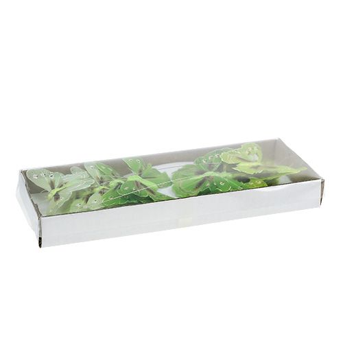Floristik24 Veer vlinder 8,5cm groen 12st