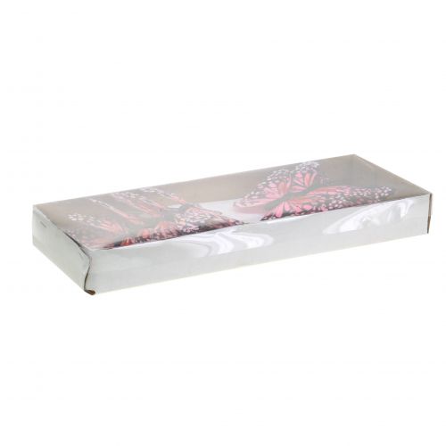 Floristik24 Vlinder op draad roze 11cm 12st