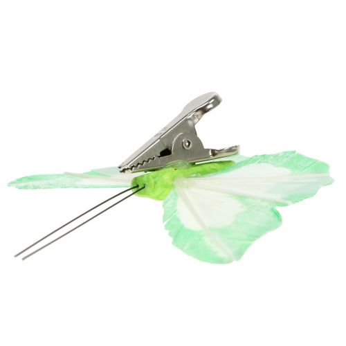 Floristik24 Veren vlinders op clip multicolour 7cm 12st