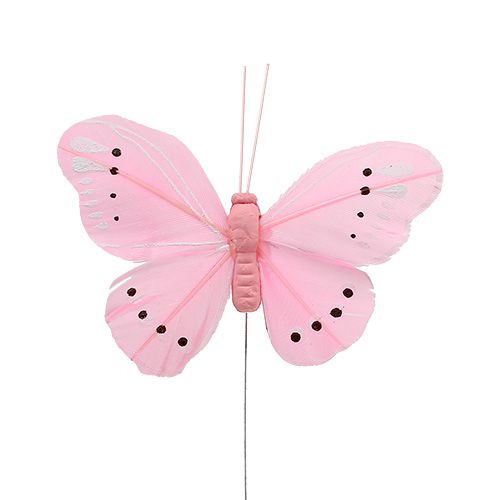 Floristik24 Veren vlinders diverse kleuren 8cm 24p