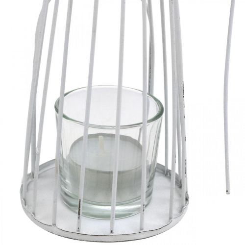Floristik24 Lentedecoratie, bloemenfee als lantaarn, metalen tafeldecoratie, elf met bloem wit H32.5cm