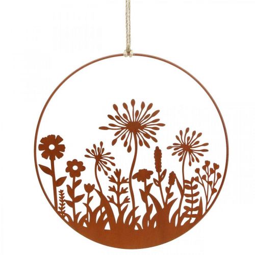 Floristik24 Raamdecoratie lente hangdecoratie metaal bloemendecoratie Ø30cm 2st