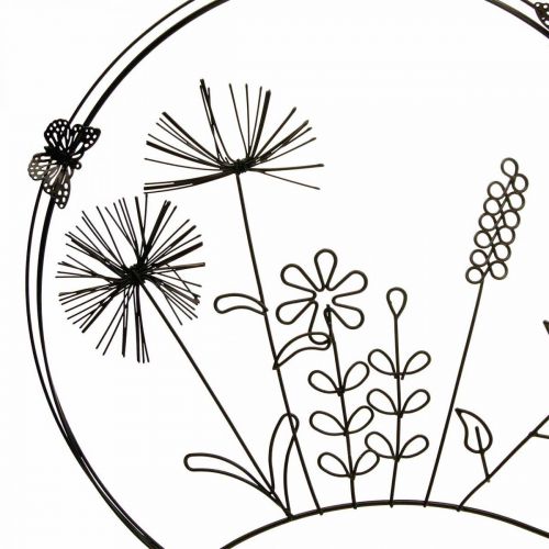 Floristik24 Raamdecoratie lente, hangdecoratie metaal bloemen Ø20,5cm 2st