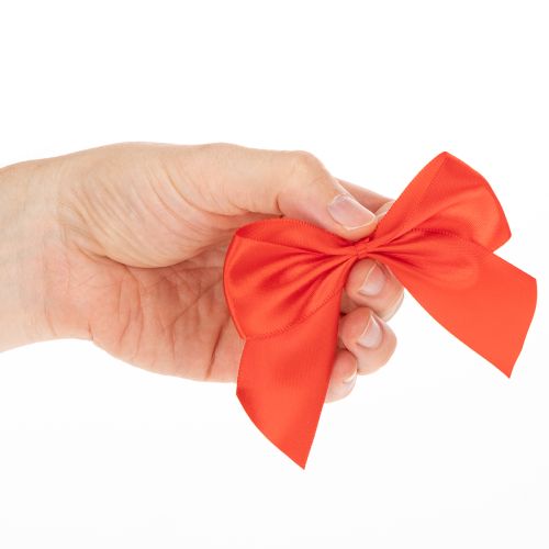 Decoratieve rode strik, voorgeknoopt voor knutselen en verpakken, 11 cm, 25 stuks | Floristik24.nl
