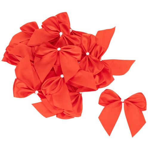Decoratieve rode strik, voorgeknoopt voor knutselen en verpakken, 11 cm, 25 stuks | Floristik24.nl
