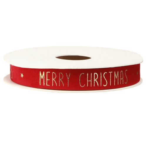 Artikel Feestelijk kerstlint in rood met gouden 'Merry Christmas' opschrift, breedte 15 mm, lengte 5 meter
