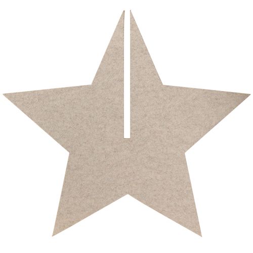 Artikel Vilten decoratieve ster om kerstdecoratie neer te zetten vilt beige H62cm