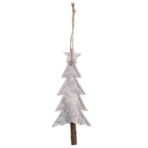 Artikel Vilten kerstboomversiering beige crème 17cm 6 st