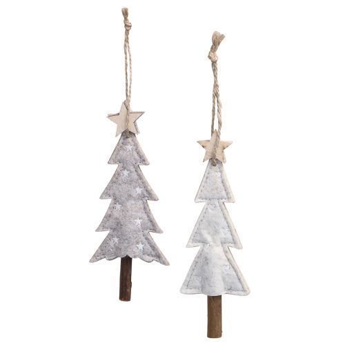 Artikel Vilten kerstboomversiering beige crème 17cm 6 st