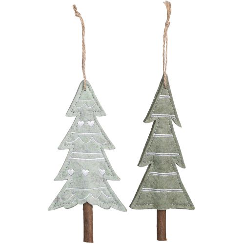 Artikel Vilten kerstboomversiering groen H20cm 4 stuks