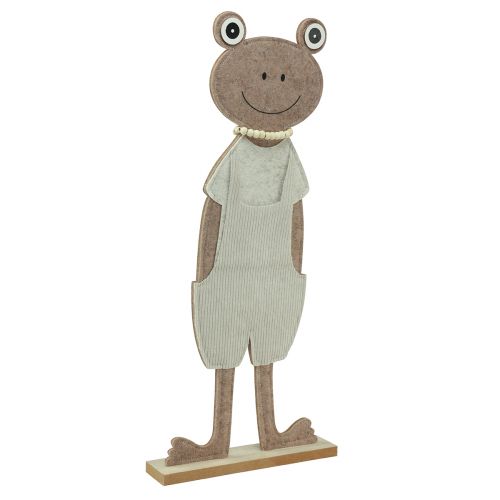 Artikel Vilten decoratieve kikker met tuinbroek beige decoratief figuurvilt H51,5cm