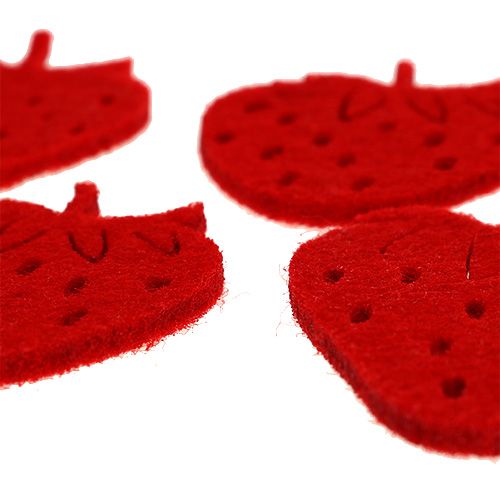 Floristik24 Vilten aardbeien rood 32p