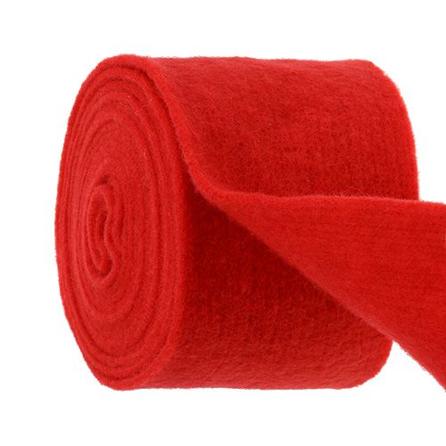 Vilten lint 15cm x 5m rood