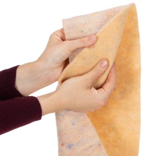 Viltband, tweekleurige pannenlap van wolvilt, oranje/meerkleurig, 15 cm x 5 m | Floristik24.nl