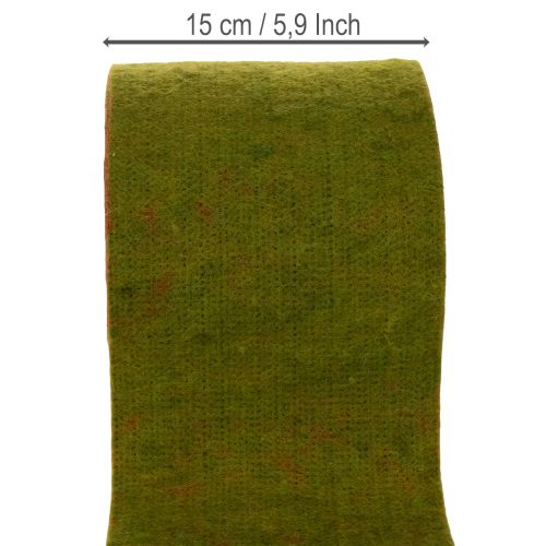 Wolviltband als tweekleurige potband voor bloemstukken, groen/rood, 15 cm x 5 m | Floristik24.nl
