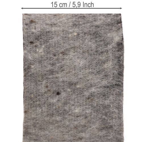 Tweekleurige scharnier voor potten van wolvilt, grijs/zwart, 15 cm x 5 m | Floristik24.nl
