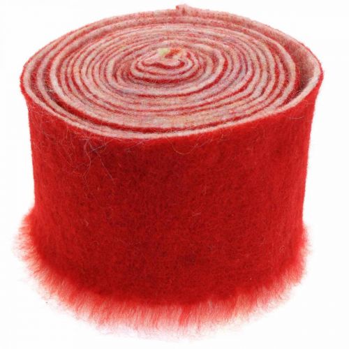 Floristik24 Vilten lint decoratie two-tone rood, wit Pot lint kerst 15cm × 4m
