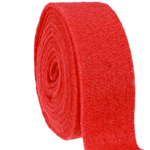 Floristik24 Vilten lint rood 7.5cm 5m