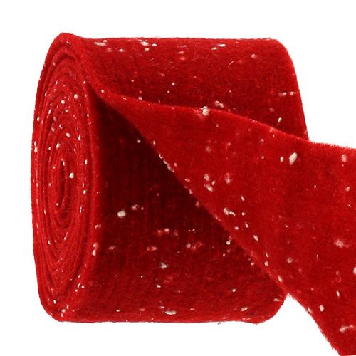 Floristik24 Vilten lint rood met stippen 15cm 5m