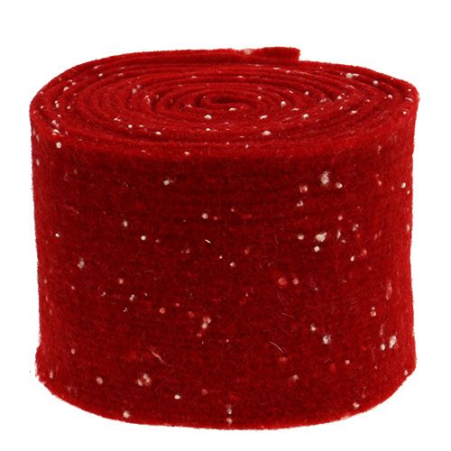 Floristik24 Vilten lint rood met stippen 15cm 5m