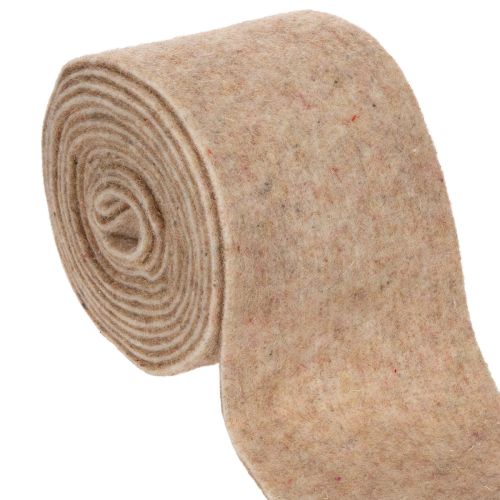 Wolviltlint, tweekleurig, per meter verkrijgbaar voor creatieve projecten, bruin/wit, 15 cm x 5 m kopen | Floristik24.nl