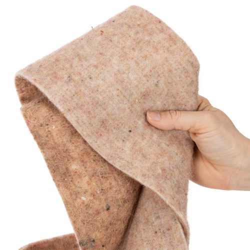 Wolviltlint, tweekleurig, per meter verkrijgbaar voor creatieve projecten, bruin/wit, 15 cm x 5 m | Floristik24.nl