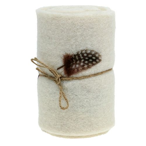 Floristik24 Viltlint creme met patroonveer 15cm 2m