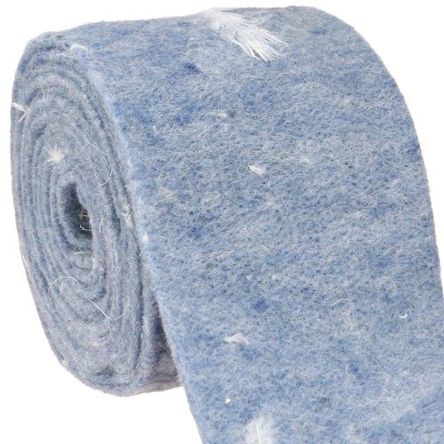 Artikel Vilten lint wollint decoratiestof blauwe veren wolvilt 15cm 5m