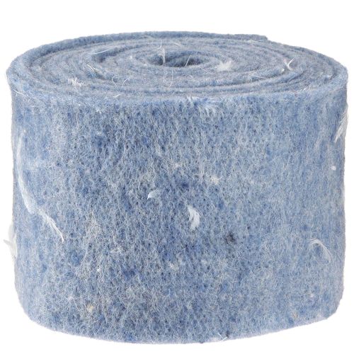 Artikel Vilten lint wollint decoratiestof blauwe veren wolvilt 15cm 5m