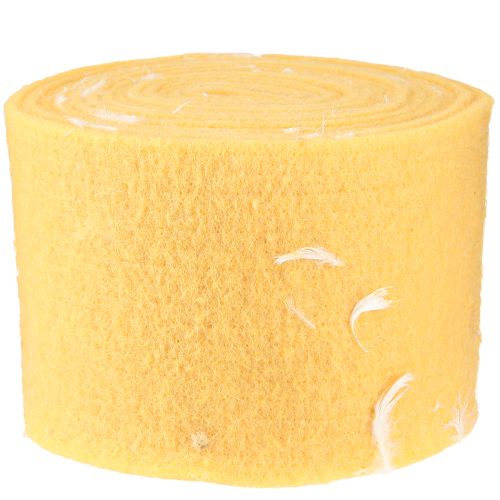 Artikel Vilten lint wollint decoratiestof gele veren wolvilt 15cm 5m