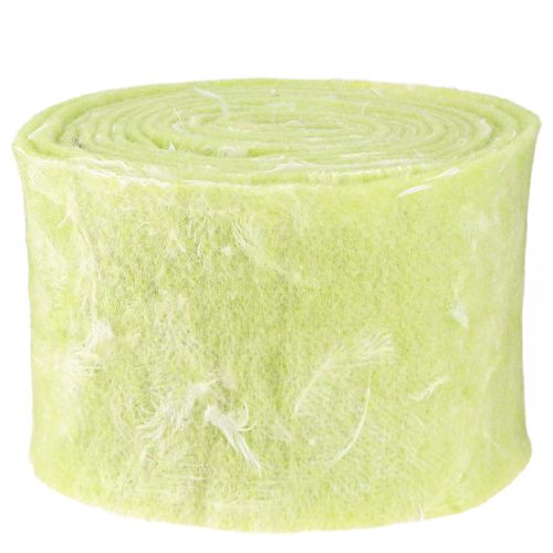Artikel Viltlint wollen lint decoratieve stof lichtgroene veren wolvilt 15cm 5m