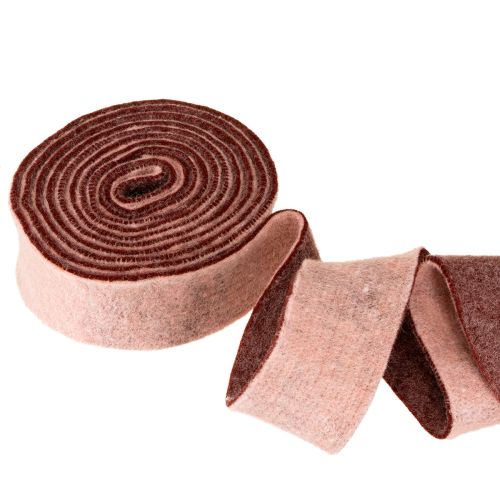 Artikel Viltlint tweekleurig potlint wolviltlint rozerood 7,5cm 5m