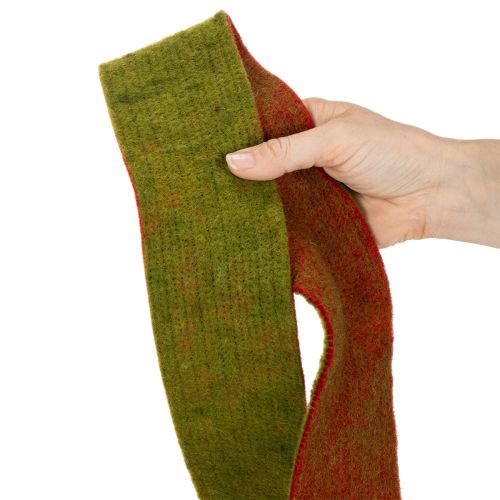 Viltband, tweekleurige pannenlapband, 100% wol, rood/groen, 7,5 cm breed, 5 m lang | Floristik24.nl