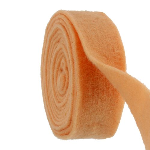 Floristik24 Vilten lint 7,5cm 5m lichtoranje
