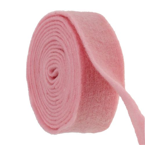 Floristik24 Vilten lint 7.5cm x 5m roze