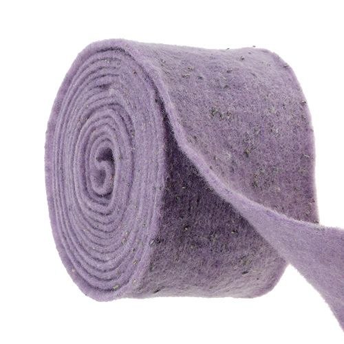 Floristik24 Vilten lint Emotion met lavendel bloemen 15cm x 5m paars