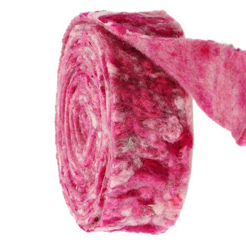 Floristik24 Vilt lint Happy pink 7.5cm 5m