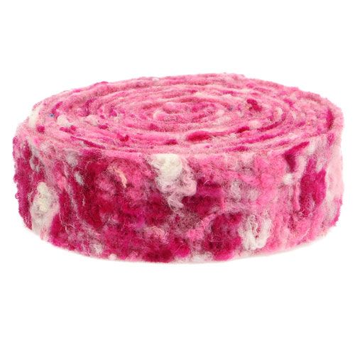 Floristik24 Vilt lint Happy pink 7.5cm 5m