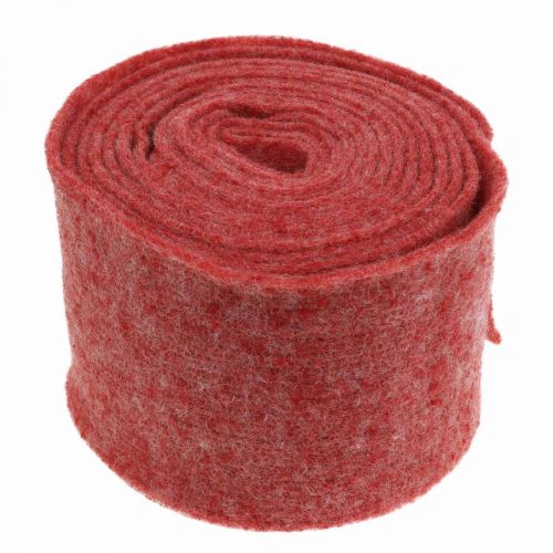 Floristik24 Viltband, potband, wolvilt rood, wit gemêleerd 15cm 5m